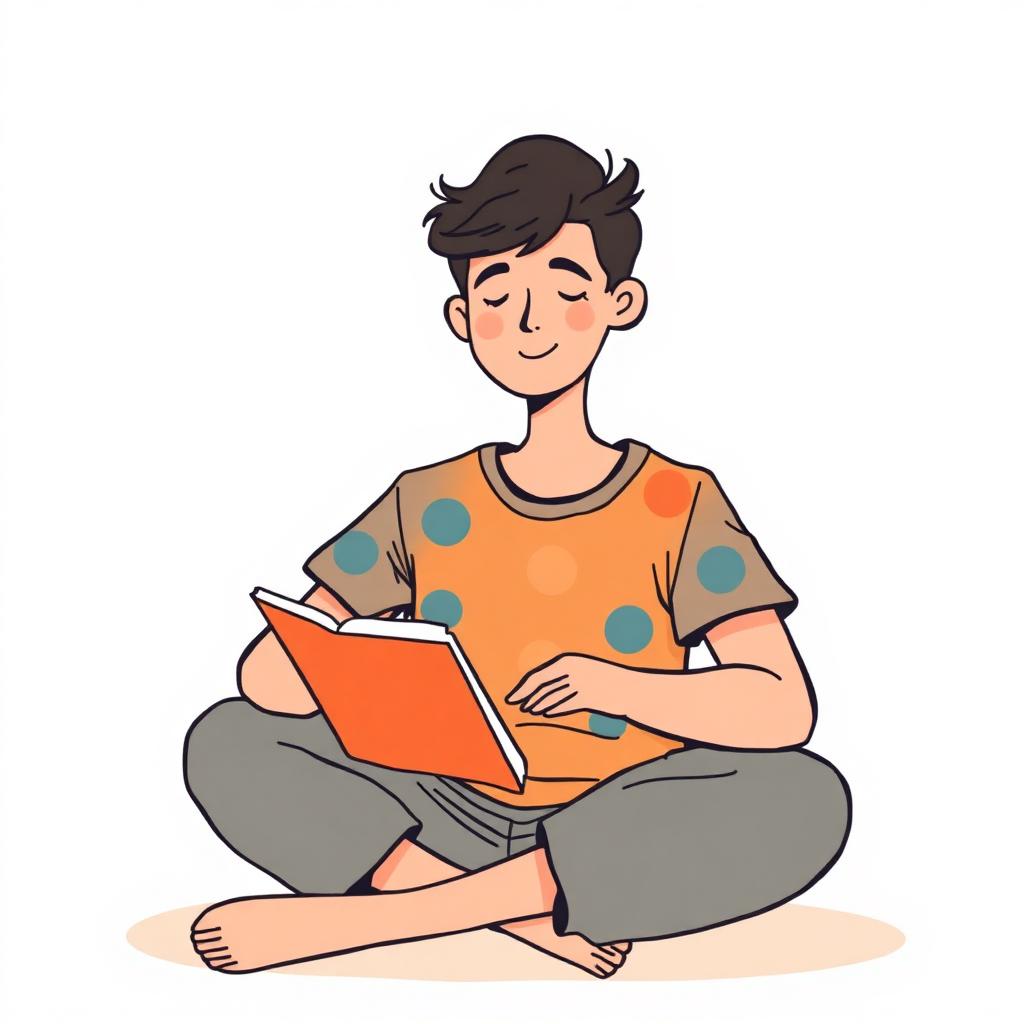 A friendly therapist sitting calmly with a notebook